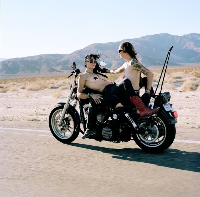 Girls on a motorcycle in El Paso
