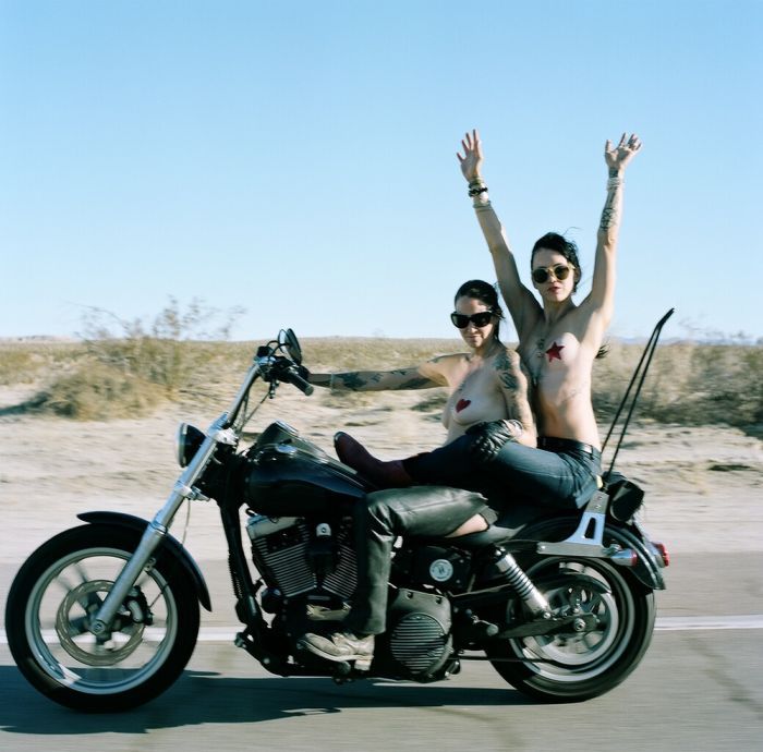Girls on a motorcycle in El Paso